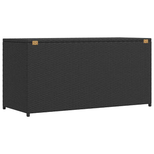 Garten Auflagenbox Schwarz 120 cm Poly Rattan
