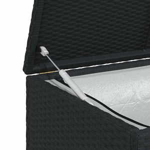 Garten Auflagenbox Schwarz 120 cm Poly Rattan