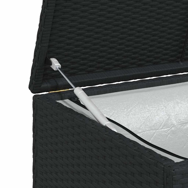 Garten Auflagenbox Schwarz 120 cm Poly Rattan