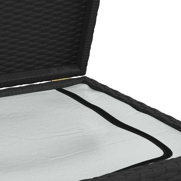 Garten Auflagenbox Schwarz 120 cm Poly Rattan