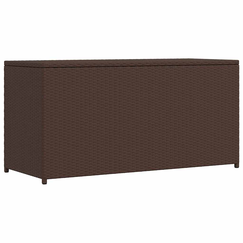 Garten Auflagenbox Braun Poly Rattan 120 cm