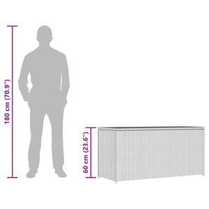 Garten Auflagenbox Braun Poly Rattan 120 cm