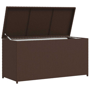 Garten Auflagenbox Braun Poly Rattan 120 cm
