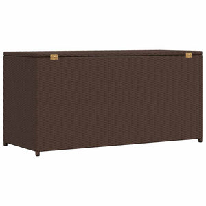 Garten Auflagenbox Braun Poly Rattan 120 cm