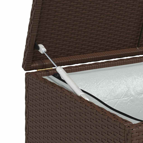 Garten Auflagenbox Braun Poly Rattan 120 cm