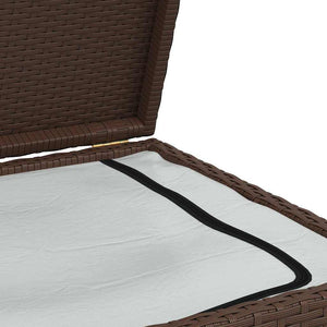 Garten Auflagenbox Braun Poly Rattan 120 cm