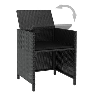 vidaXL 13-piece Garden Dining Set Poly Rattan Acacia Wood Black
