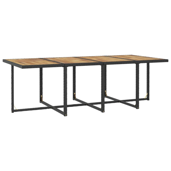 vidaXL 13-piece Garden Dining Set Poly Rattan Acacia Wood Black