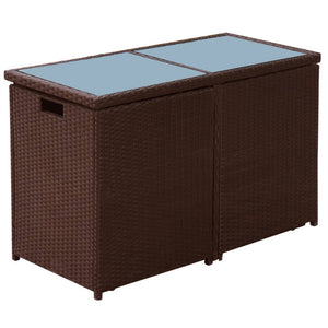 vidaXL 3-Piece Bistro Set with Cushions Poly Rattan Brown