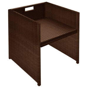 vidaXL 3-Piece Bistro Set with Cushions Poly Rattan Brown