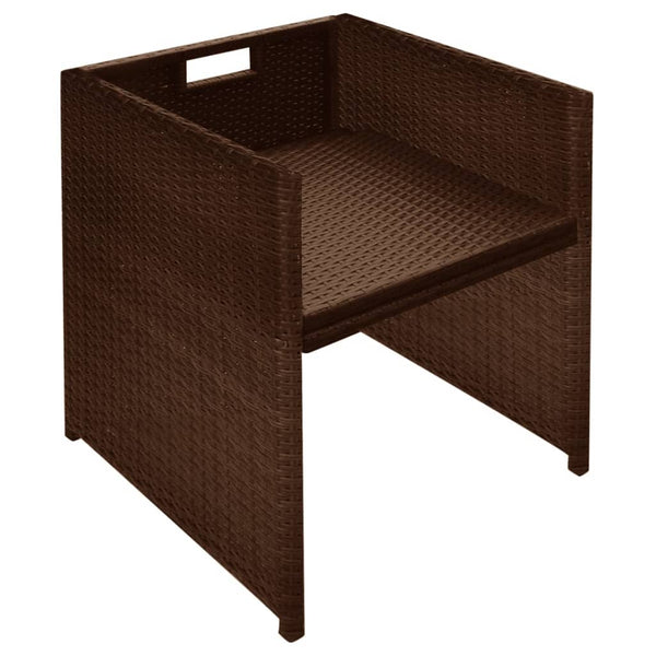 vidaXL 3-Piece Bistro Set with Cushions Poly Rattan Brown