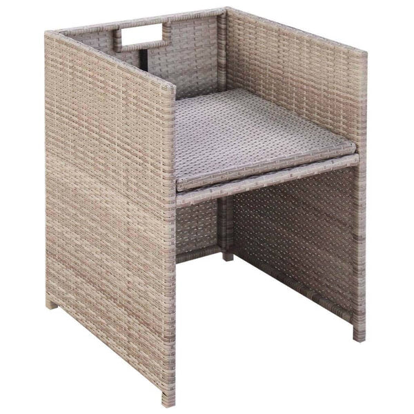 vidaXL 5-piece Garden Dining Set with Cushions Poly Rattan Beige