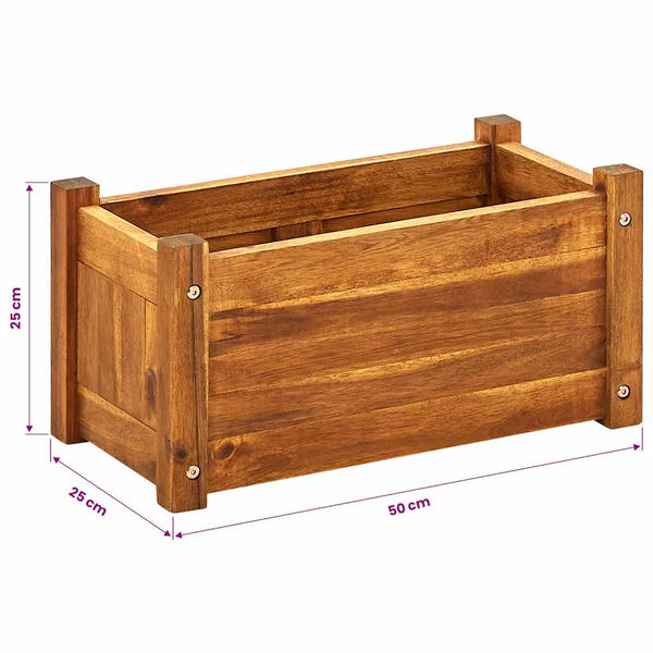 vidaXL Garden Raised Bed Acacia Wood 50x25x25 cm