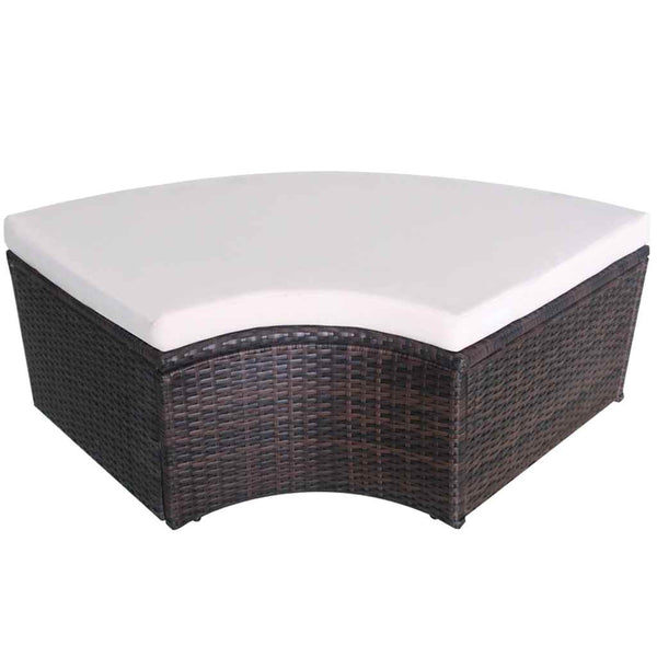 vidaXL Garden Daybeds with Cushions Brown Poly Rattan