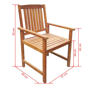 vidaXL 9-piece Garden Dining Set Solid Acacia Wood