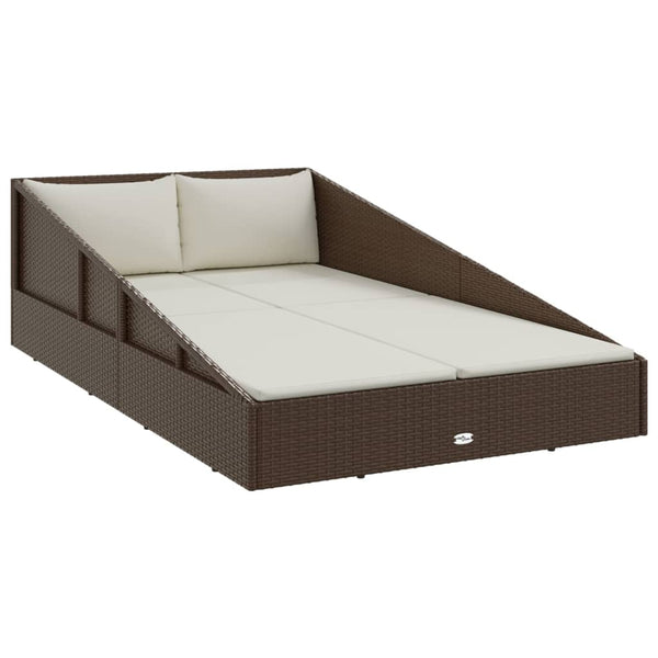 vidaXL Garden Daybed Brown 110x200 cm Poly Rattan
