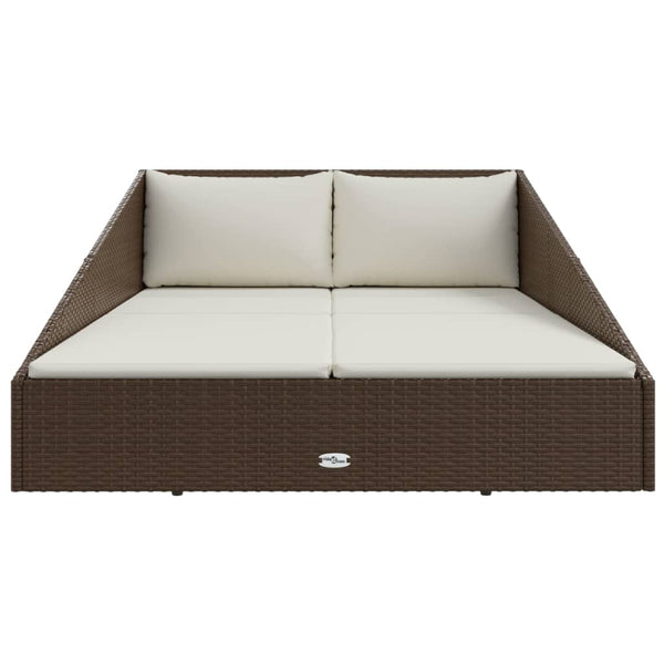 vidaXL Garden Daybed Brown 110x200 cm Poly Rattan