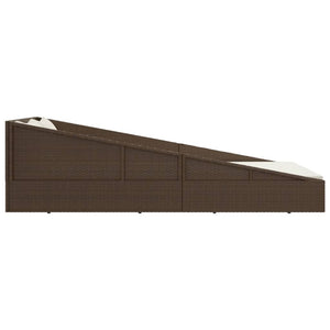 vidaXL Garden Daybed Brown 110x200 cm Poly Rattan