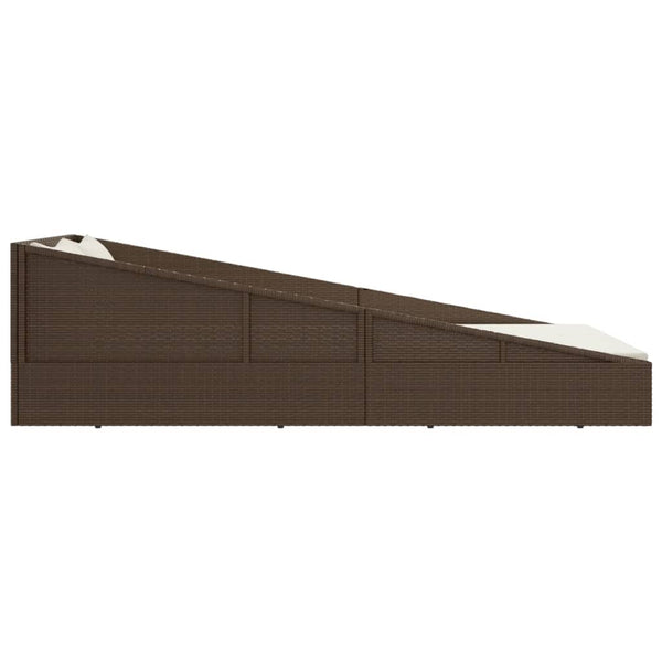 vidaXL Garden Daybed Brown 110x200 cm Poly Rattan
