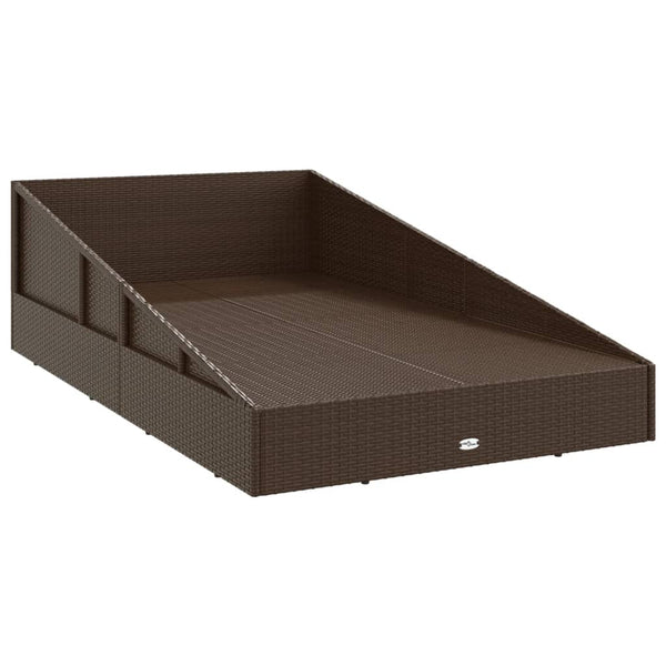vidaXL Garden Daybed Brown 110x200 cm Poly Rattan