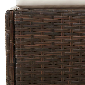 vidaXL Garden Daybed Brown 110x200 cm Poly Rattan