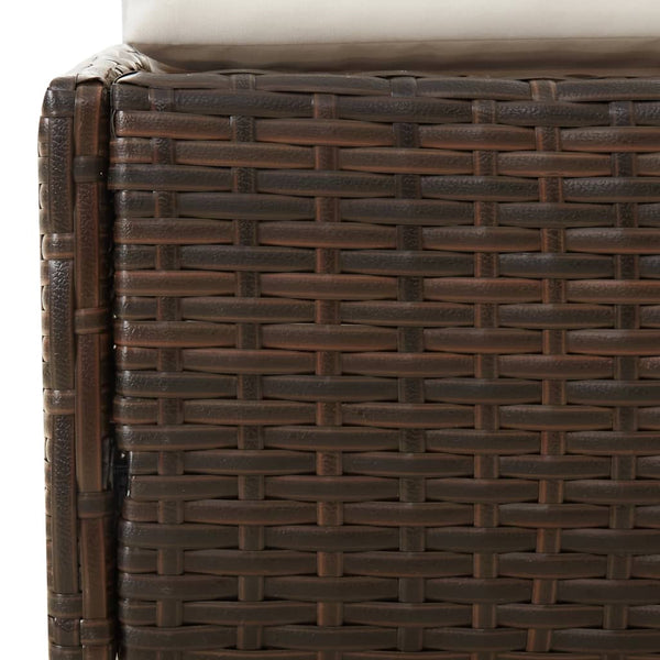 vidaXL Garden Daybed Brown 110x200 cm Poly Rattan
