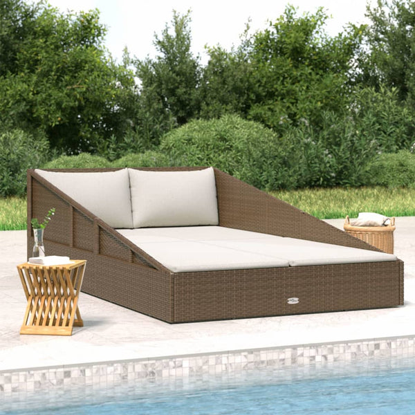 vidaXL Garden Daybed Brown 110x200 cm Poly Rattan