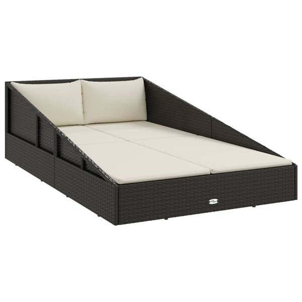 vidaXL Garden Daybed Black 110x200 cm Poly Rattan