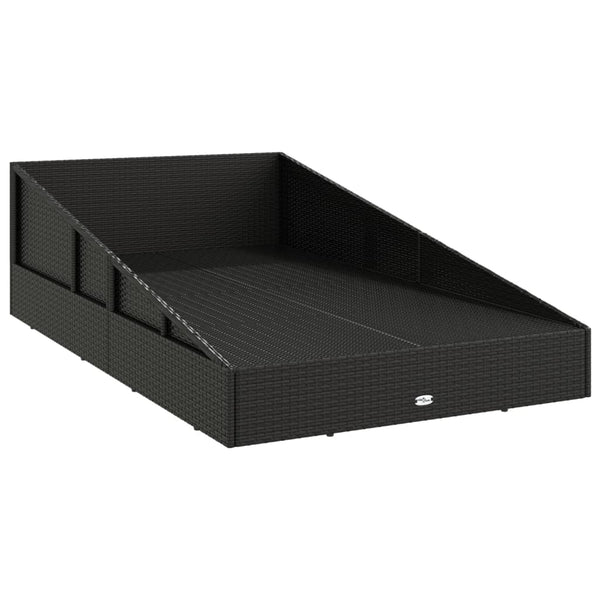 vidaXL Garden Daybed Black 110x200 cm Poly Rattan
