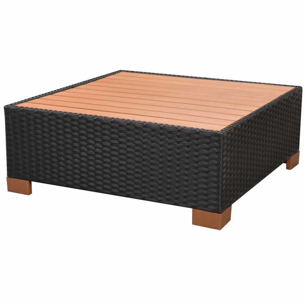 vidaXL 9-piece Garden Lounge Set with Cushions Poly Rattan Black