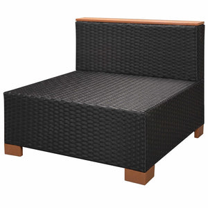vidaXL 9-piece Garden Lounge Set with Cushions Poly Rattan Black