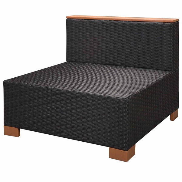 vidaXL 10-piece Garden Lounge Set with Cushions Poly Rattan Black