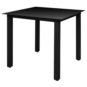 vidaXL 5-piece Outdoor Dining Set with Folding Chairs Aluminum Black