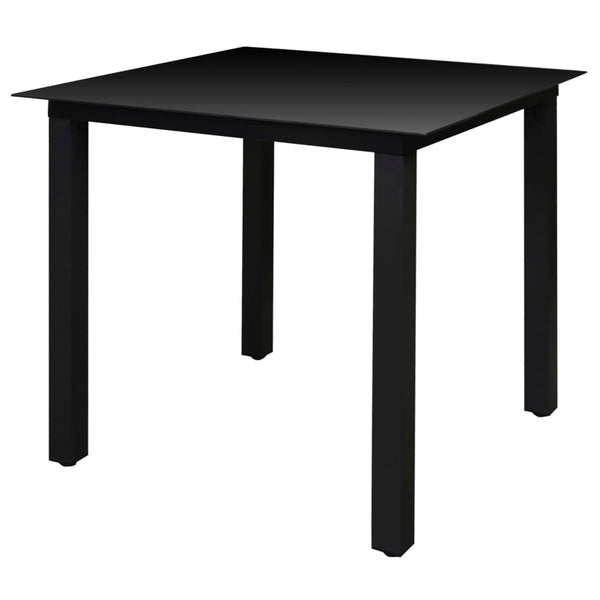 vidaXL 5-piece Outdoor Dining Set with Folding Chairs Aluminum Black
