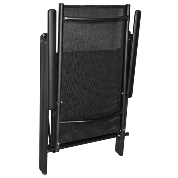 vidaXL 5-piece Outdoor Dining Set with Folding Chairs Aluminum Black