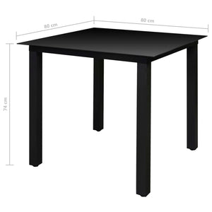 vidaXL 5-piece Outdoor Dining Set with Folding Chairs Aluminum Black