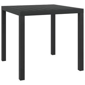 vidaXL Garden Table Black 80x80x74 cm Aluminum and WPC