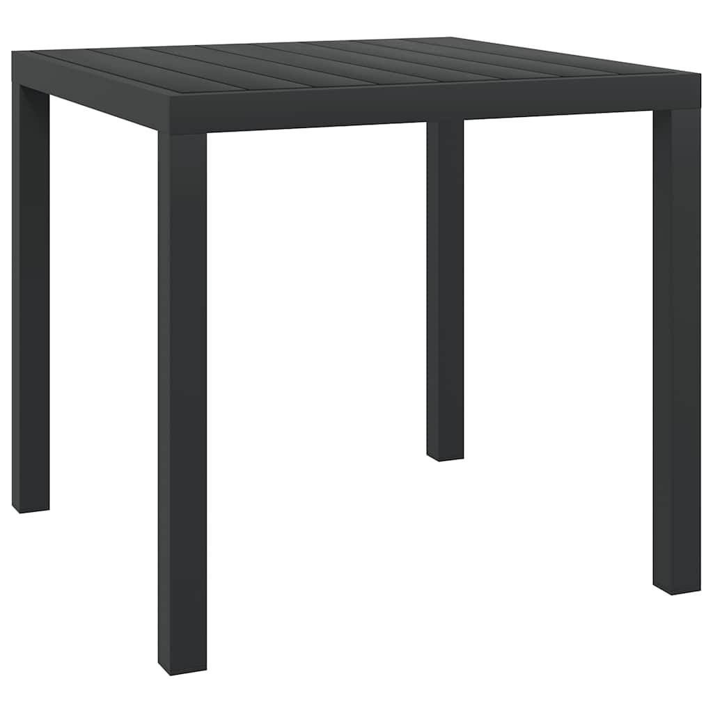 vidaXL Garden Table Black 80x80x74 cm Aluminum and WPC