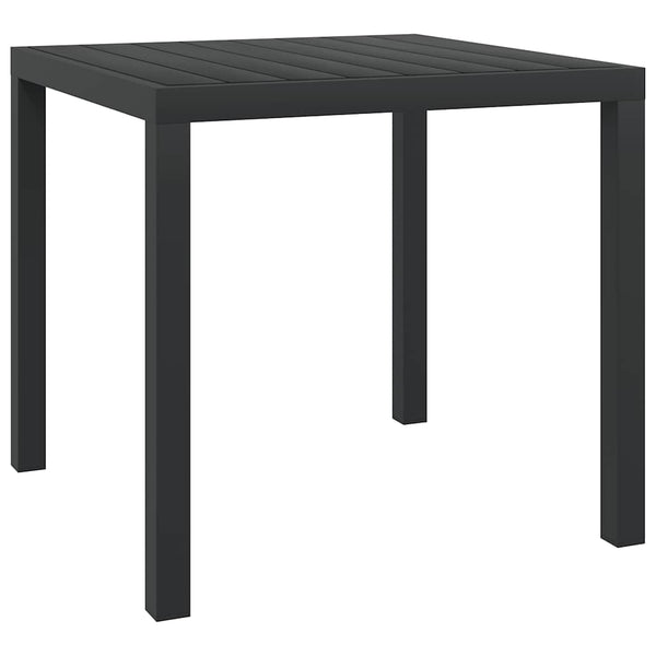 vidaXL Garden Table Black 80x80x74 cm Aluminum and WPC