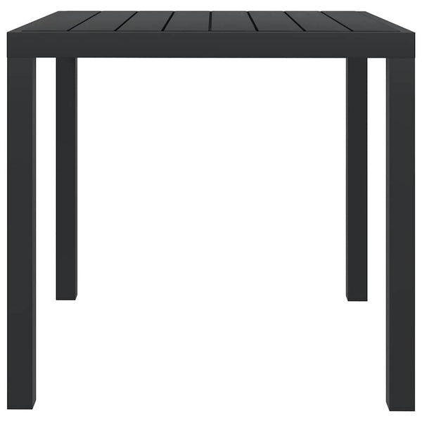 vidaXL Garden Table Black 80x80x74 cm Aluminum and WPC