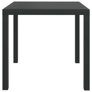 vidaXL Garden Table Black 80x80x74 cm Aluminum and WPC