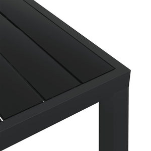 vidaXL Garden Table Black 80x80x74 cm Aluminum and WPC