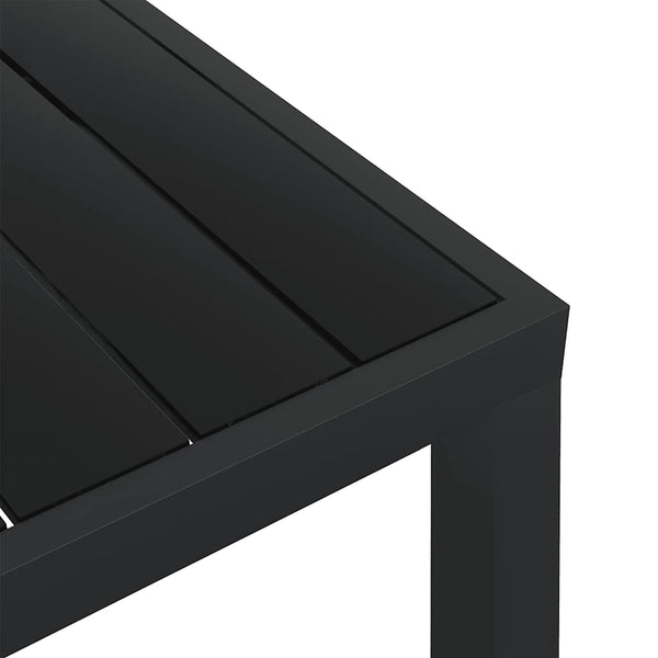 vidaXL Garden Table Black 80x80x74 cm Aluminum and WPC