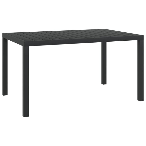vidaXL Garden Table Black 150x90x74 cm Aluminum and WPC