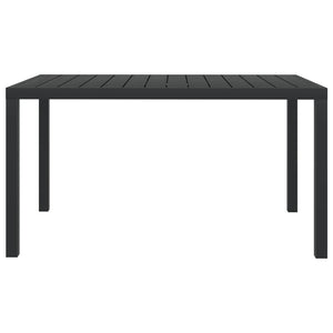 vidaXL Garden Table Black 150x90x74 cm Aluminum and WPC