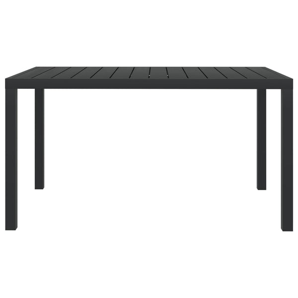 vidaXL Garden Table Black 150x90x74 cm Aluminum and WPC