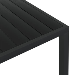 vidaXL Garden Table Black 150x90x74 cm Aluminum and WPC