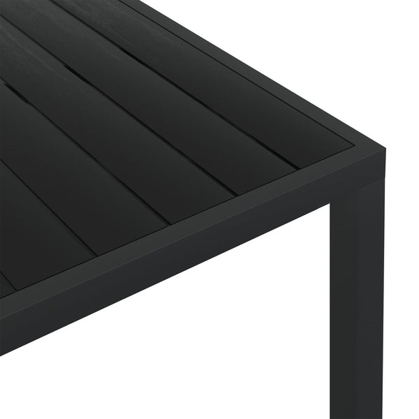 vidaXL Garden Table Black 150x90x74 cm Aluminum and WPC