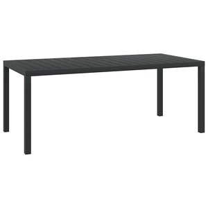 vidaXL Garden Table Black 185x90x74 cm Aluminum and WPC