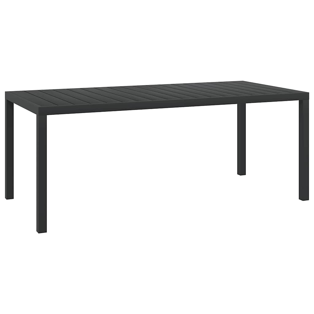 vidaXL Garden Table Black 185x90x74 cm Aluminum and WPC